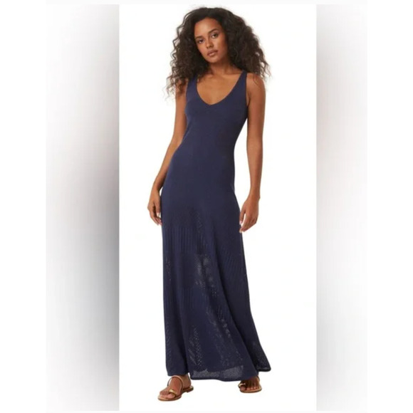 MISA Knit‎ Dress Allison Dress Navy Size Medium Cotton and Cashmere Blend - Picture 1 of 8